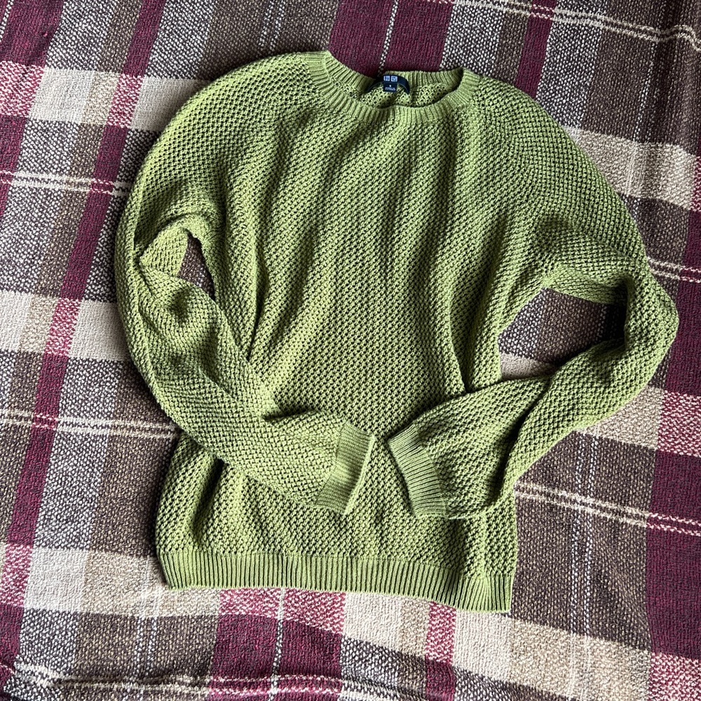 Green Women's Fishnet Sweater